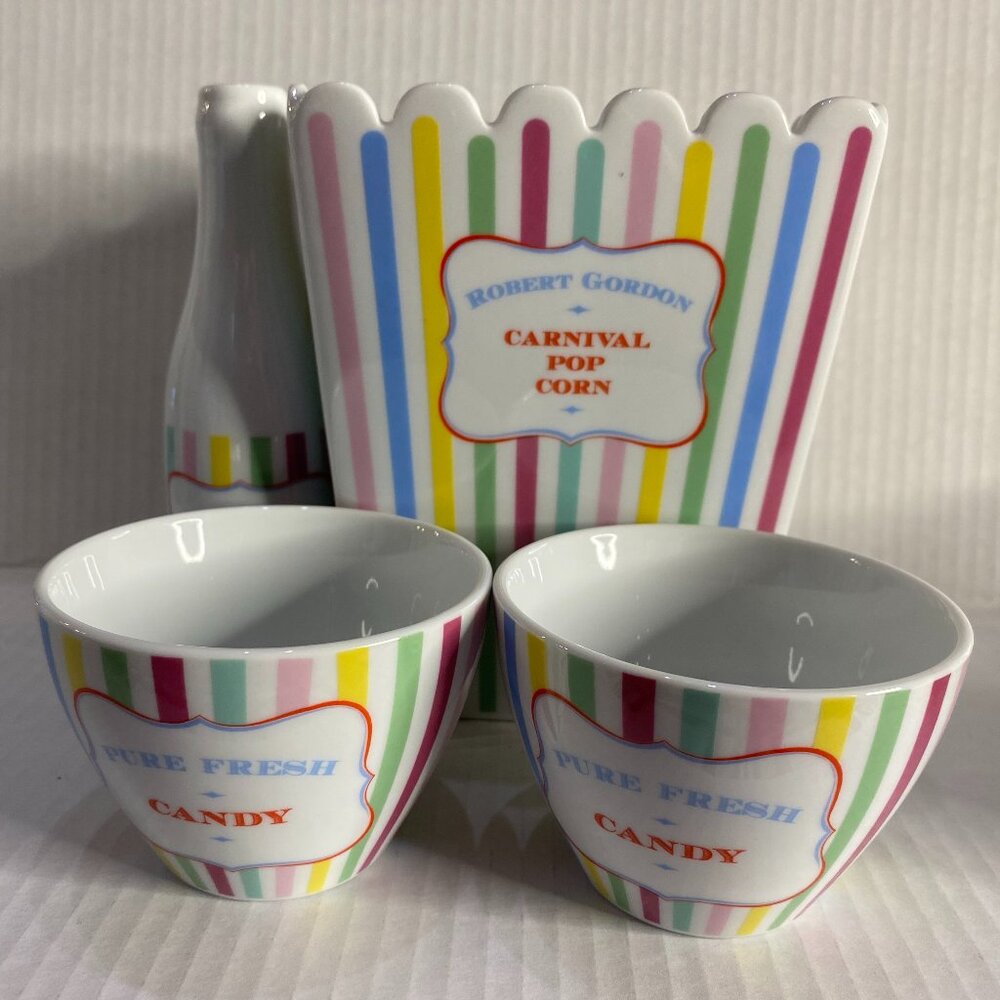 Party Serving Set Ceramic by Robert Gordon Pastel Stripes